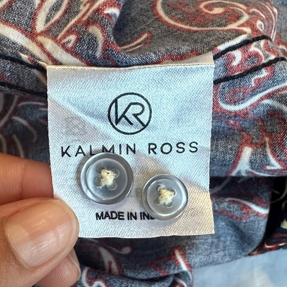 Kalmin Ross Elegant Black and Red Paisley Men's Shirt - Picture 9 of 9